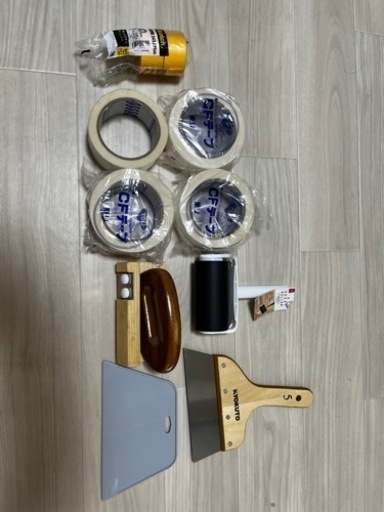 【お得セット】クッションフロア用　カッター、ローラー、両面テープ、マスキングテープ、道具セット