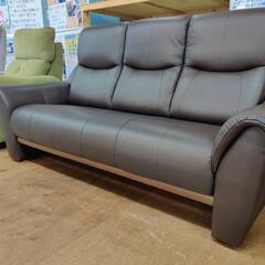 【愛品倶楽部柏店】近新家具 本革3Pハイバックソファ アーセナル