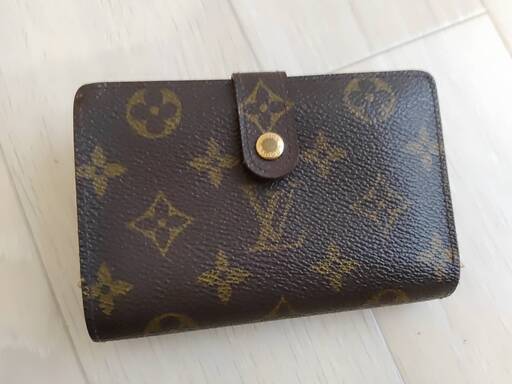 ルイ・ヴィトン・モノグラム LOUIS VUITTON がま口財布 M61663 二つ折り財布 ブラウン  レディース