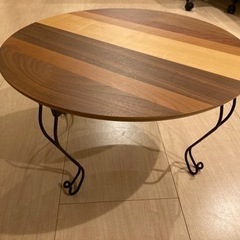 丸型60cm木製モダン折れ脚テーブル