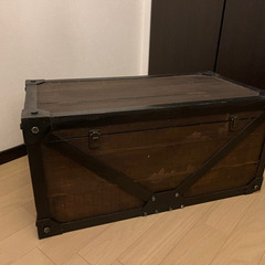 アンティーク風　木製収納ボックス　サイドテーブル　ローテブル