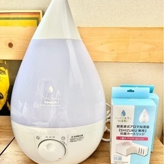 ✨美品✨ほぼ未使用　超音波式アロマ加湿器　抗菌カートリッジ×2付き