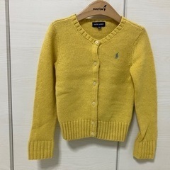 【美品】ラルフローレン 黄色 ニットカーディガン キッズ服 120cm