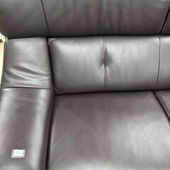 ジモティ来店特価!!　カリモク　2.5人掛けソファー　レザー　ZU4672R353　J-1208