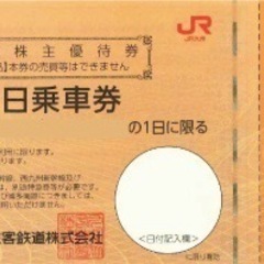 JR九州　株主優待券（取引:2枚以上〜）