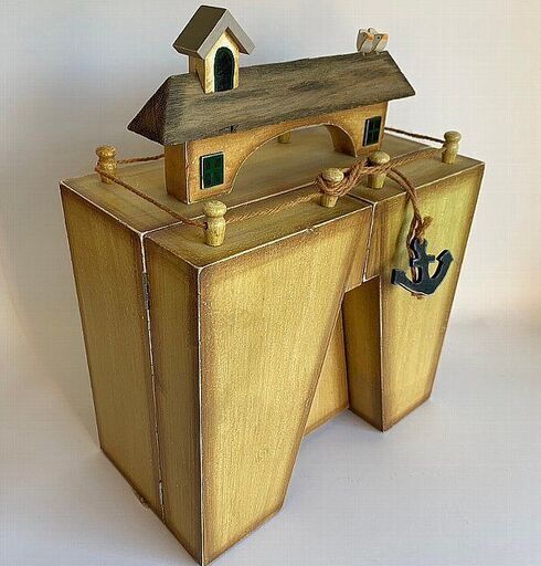 ノアの方舟　木製ディスプレイ　木のおもちゃ　北欧風　アンティーク