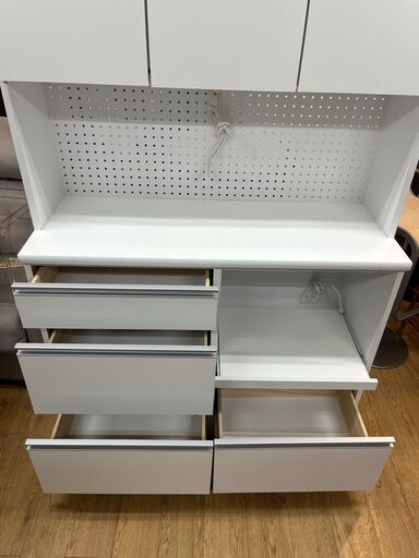 S1222　食器棚　収納家具　キッチン収納　キッチンボード　ミラノ　K35-1　レンジ台　送料B　札幌　プラクラ南9条店