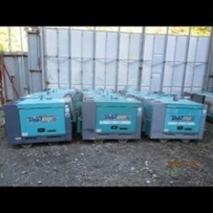 デンヨー 防音型 アーク エンジン 発電機 溶接機 DAT270E TIG溶接●ボンベ台付●付属品付も有●雨除けビニール垂幕付き パルスなし デンヨー 防音型 アーク エンジン 発電機 溶接機 DAT270E TIG溶接