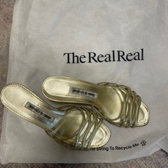 Monolo Blahnik ゴールド ヒールサンダル