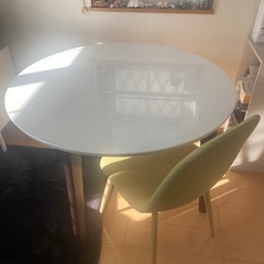 白　丸テーブル