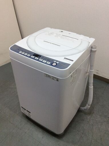 （12/3受渡済）JT7847【SHARP/シャープ 7.0㎏洗濯機】美品 2019年製 ES-T711 家電 洗濯 簡易乾燥付