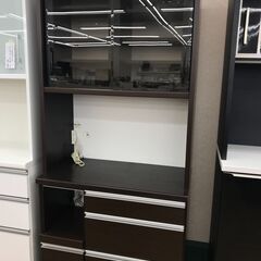 ☆ジモティ割あり☆ 松田家具 食器棚 ダークブラウン H198×W90×D48