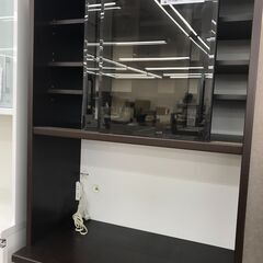 ☆ジモティ割あり☆ 松田家具 食器棚 ダークブラウン H198×W90×D48