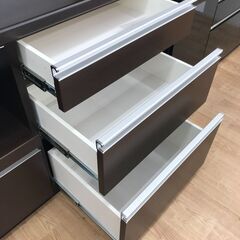 ☆ジモティ割あり☆ 松田家具 食器棚 ダークブラウン H198×W90×D48
