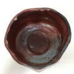 【🔥骨董品🔥】 加藤土代久 鼠志野 割高台茶碗 美濃焼 共布 共箱 茶碗 