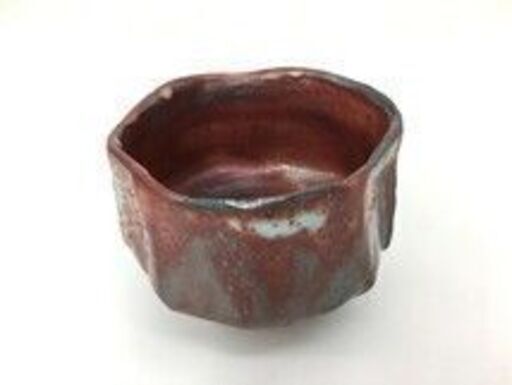 骨董品】 加藤土代久 鼠志野 割高台茶碗 美濃焼 共布 共箱 茶碗 - その他 