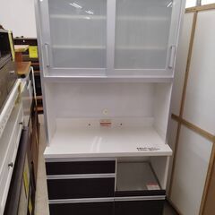 高橋木工所 キッチンボード 90cm オープン 食器棚 作業台付 ソフト 