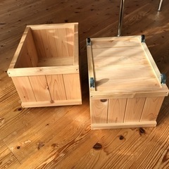 木製コロ付きボックス
