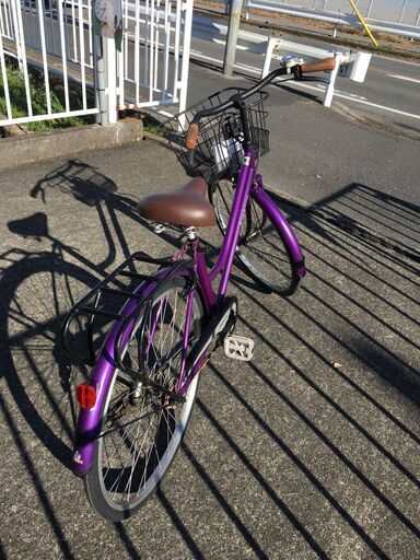 ★ジモティ割あり★  軽快車 26インチ パープル クリーニング済み SJ4339 ☆ジモティ割あり☆ 軽快車 26インチ パープル クリーニング済み SJ4339