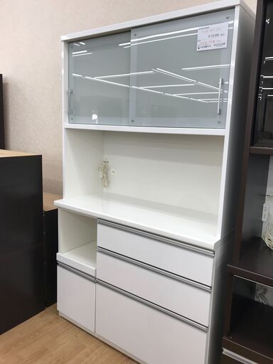 ★ジモティ割あり★ 松田家具 食器棚 ホワイト H198×W117×D49 クリーニング済み KJ3790