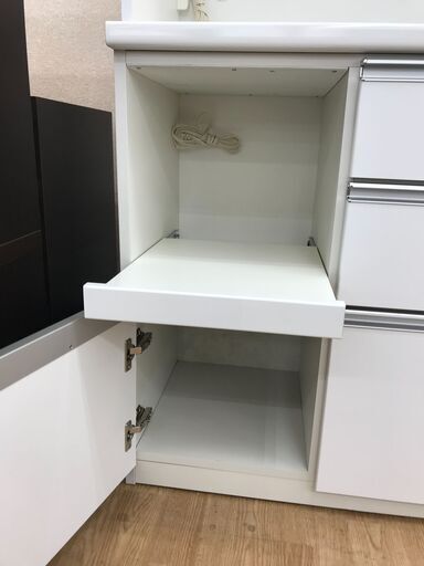 ★ジモティ割あり★ 松田家具 食器棚 ホワイト H198×W117×D49 クリーニング済み KJ3790