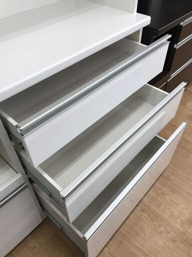 ★ジモティ割あり★ 松田家具 食器棚 ホワイト H198×W117×D49 クリーニング済み KJ3790