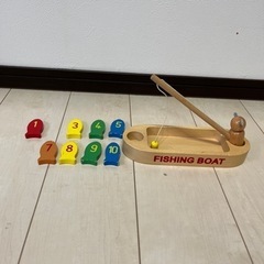 魚釣り　木製