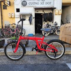 🎉🎉 JEEP 折りたたみ自転車 20インチ 6変速 赤 配達可能