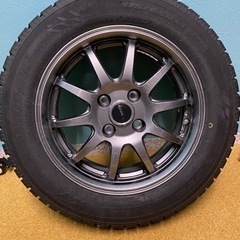 パワーラック&ベンチ付き-中古ホイール付タイヤ Toyoタイヤ製 OBSERVE GARIT GIZ スタッドレスタイヤ 14インチ