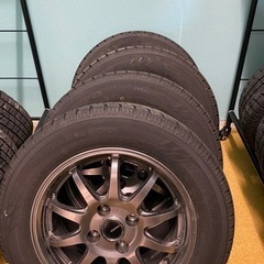 パワーラック&ベンチ付き-中古ホイール付タイヤ Toyoタイヤ製 OBSERVE GARIT GIZ スタッドレスタイヤ 14インチ