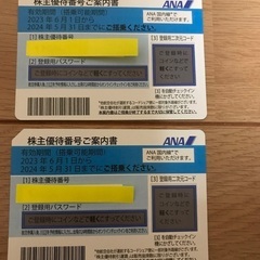 【ネット決済】ANA株主優待番号案内書2枚