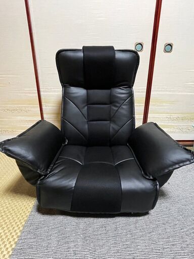 明光ホームテック 座椅子 FRL‐アクロスBK 一人用 肘掛け 回転 リクライニングチェア 美品