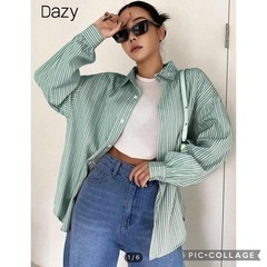 SHEIN DAZY ストライプ シャツ XL