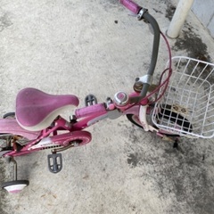 14インチ　補助輪付き自転車　ピンク