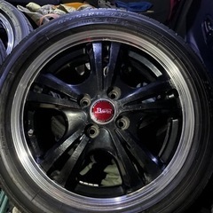 ガリキズ無し　軽四用　タイヤアルミセット