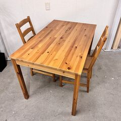 15043 IKEA ダイニングテーブル ダイニングチェア2脚セット ◇大阪市内 