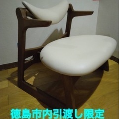 徳島市内受取・期間限定　起立木工の腰掛け及び座椅子2脚セット