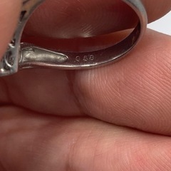pt850 プラチナ850 ダイヤモンドリング V型リング 0.58ct 4.9g