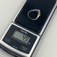 pt850 プラチナ850 ダイヤモンドリング V型リング 0.58ct 4.9g
