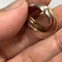 4℃ ヨンドシー K18 K14 トリニティリング 4.5g