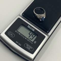 Pt900 プラチナ900 サファイヤリング ダイヤモンドリング 4.9g 2.01ct 