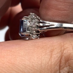 Pt900 プラチナ900 サファイヤリング ダイヤモンドリング 4.9g 2.01ct 