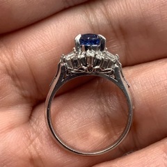 Pt900 プラチナ900 サファイヤリング ダイヤモンドリング 4.9g 2.01ct 