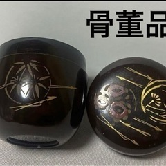 骨董品　茶道具 輪島塗　伝統品　茶入 木製中棗 棗　菊と竹蒔絵