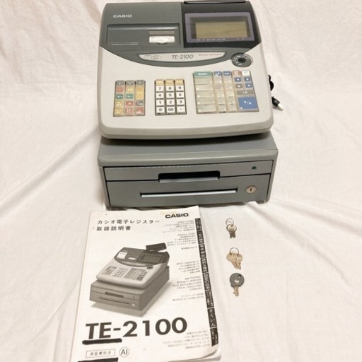 箱ナシ 動作品 CASIO TE-2100-15S グレーデータ記憶保護 - オフィス 