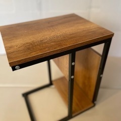 2way木製　サイドテーブル、ソファーテーブル、ベッドテーブル