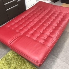 取引中 ☆人気 ニトリ ソファ ソファーベッド Nシールド レッド