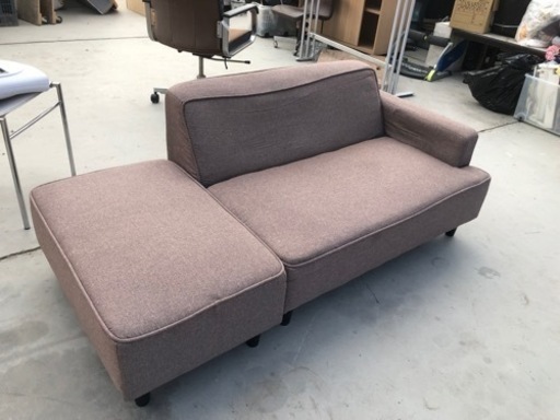 レイアウト自在のカウチソファ  布張りブラウンカラー 160cm×80cm×高さ60cm
