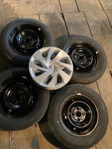 175/70-14、新品普通タイヤ、ホイール\u0026キャップ付き