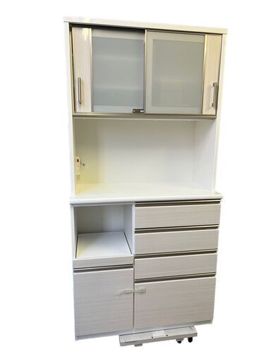 ニトリ NITORI 食器棚 キッチンボード ポスティア 100KBWH ホワイト 中古品　直接引取大歓迎‼  地域限定有料配送サービスあり‼